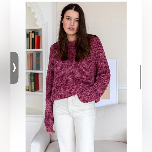 NWT Emerson Fry Sweater RYAN - MARLED DUSTY ROSE + MERLOT ORGANIC - Picture 2 of 7